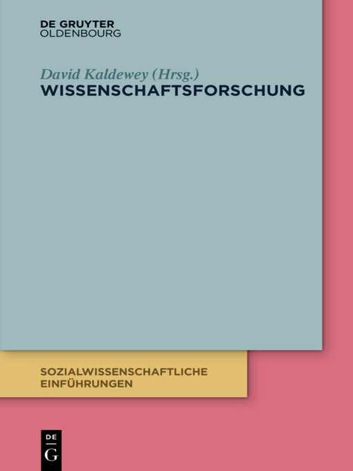 Title details for Wissenschaftsforschung by David Kaldewey - Available